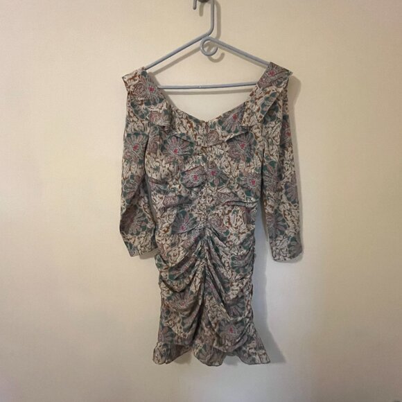 NWT Veronica Beard Lozano Floral Silk Ruched dress - Sz 8 - Picture 4 of 8